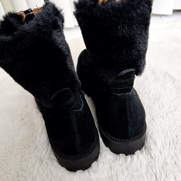 NEW Blondo Hostel Black Suede Waterproof Snow Black Ankle Boot - Picture 4 of 10